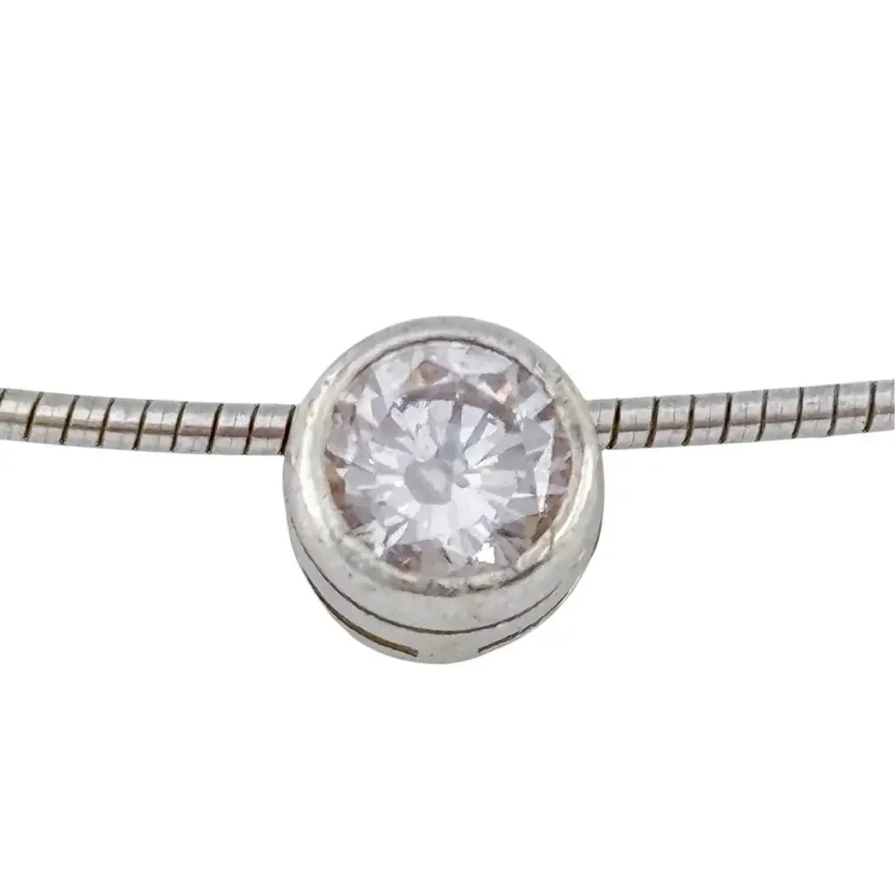 Vintage Italy Dyadema Sterling Silver 925 Cubic Zirconia Necklace 16-18